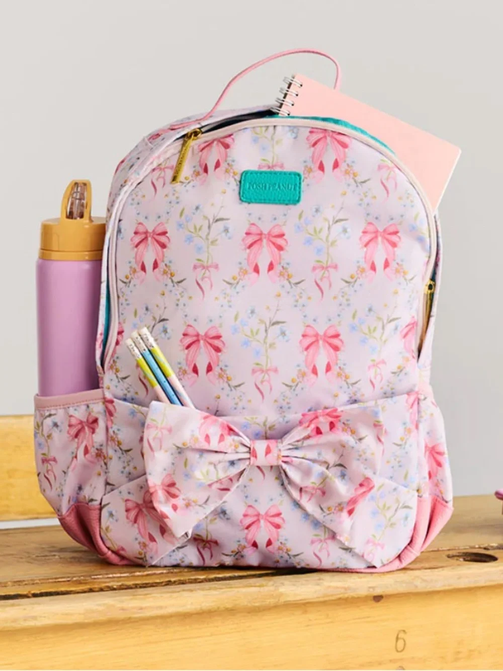 NEW Posh Peanut Pink Floral Bow Kids Backpack